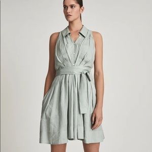REISS CARLOTTA MINI DRESS SAGE